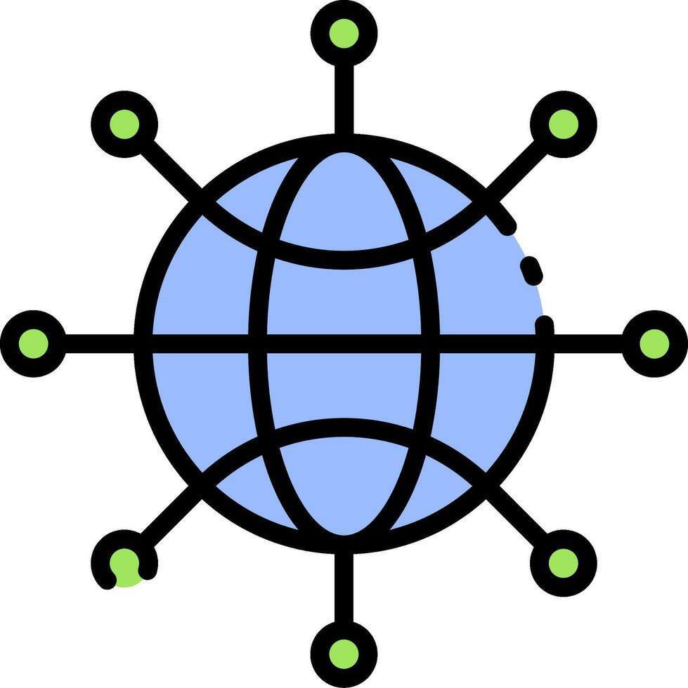 A globe with many connected dots vector