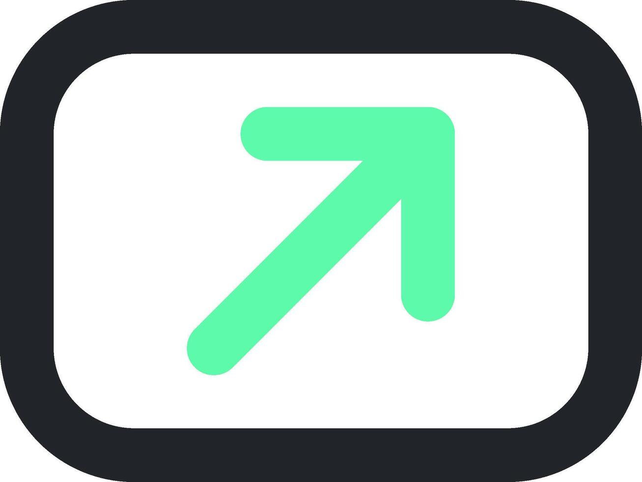 A green arrow pointing up in a square vector