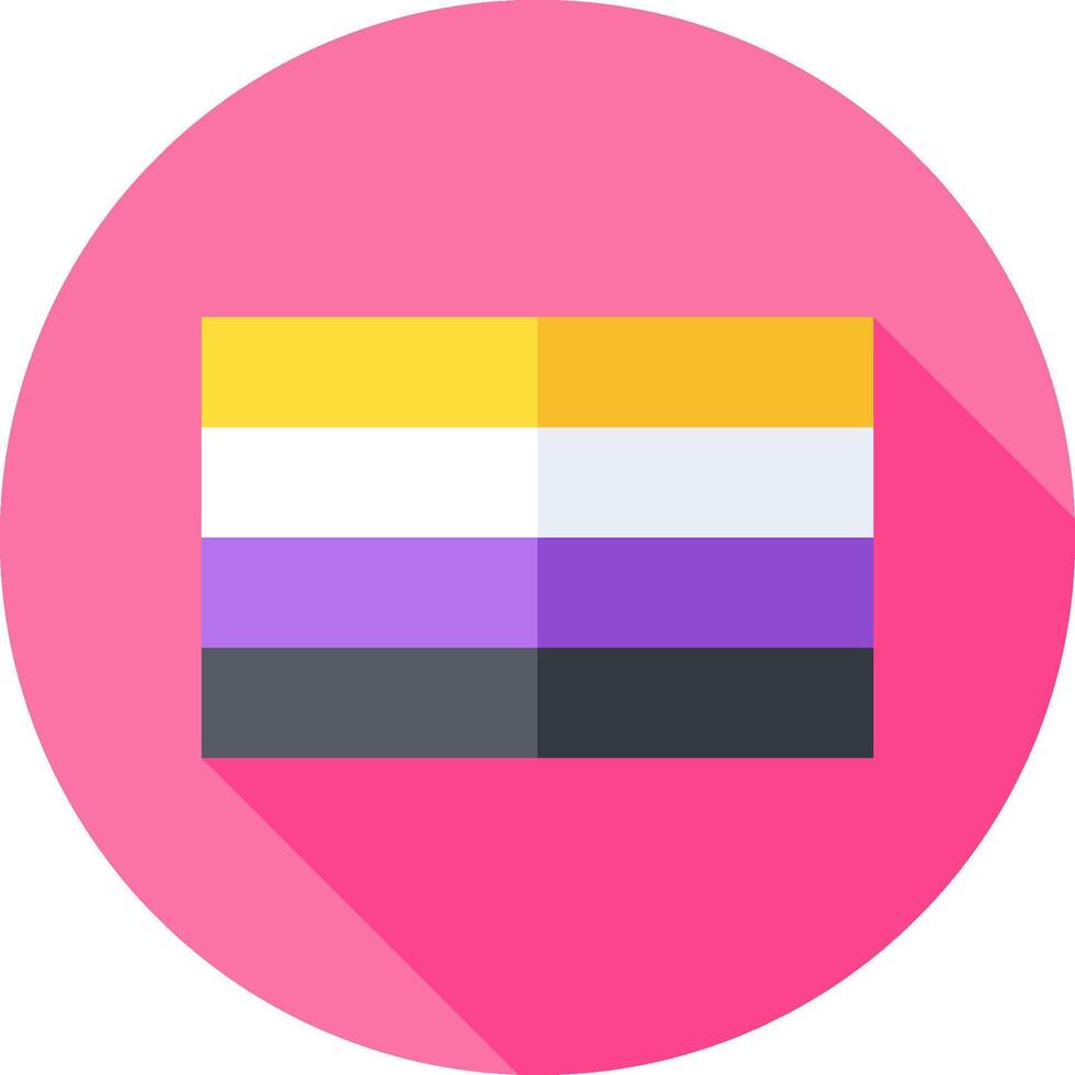 A flat icon of a rainbow flag vector