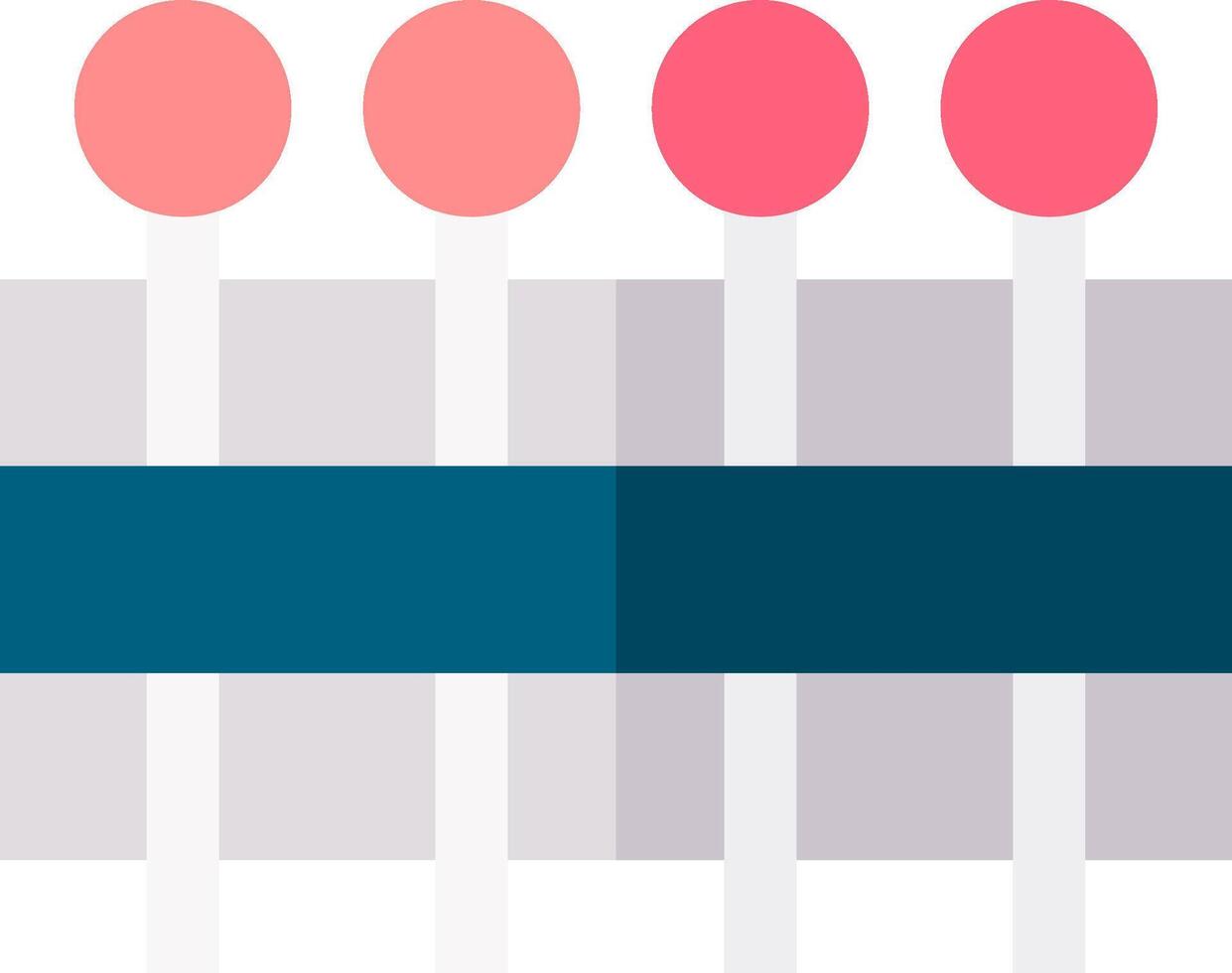 A group of four pink and blue toothpicks vector