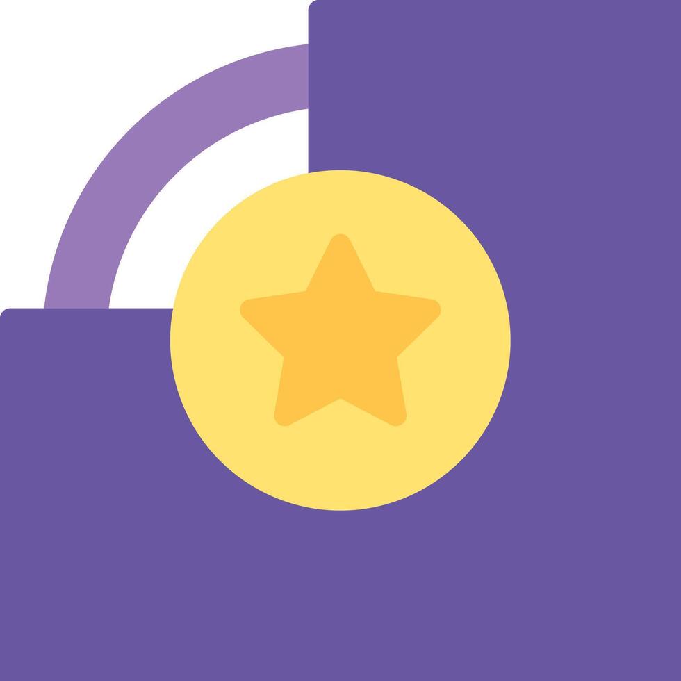 A purple folder with a star on it vector