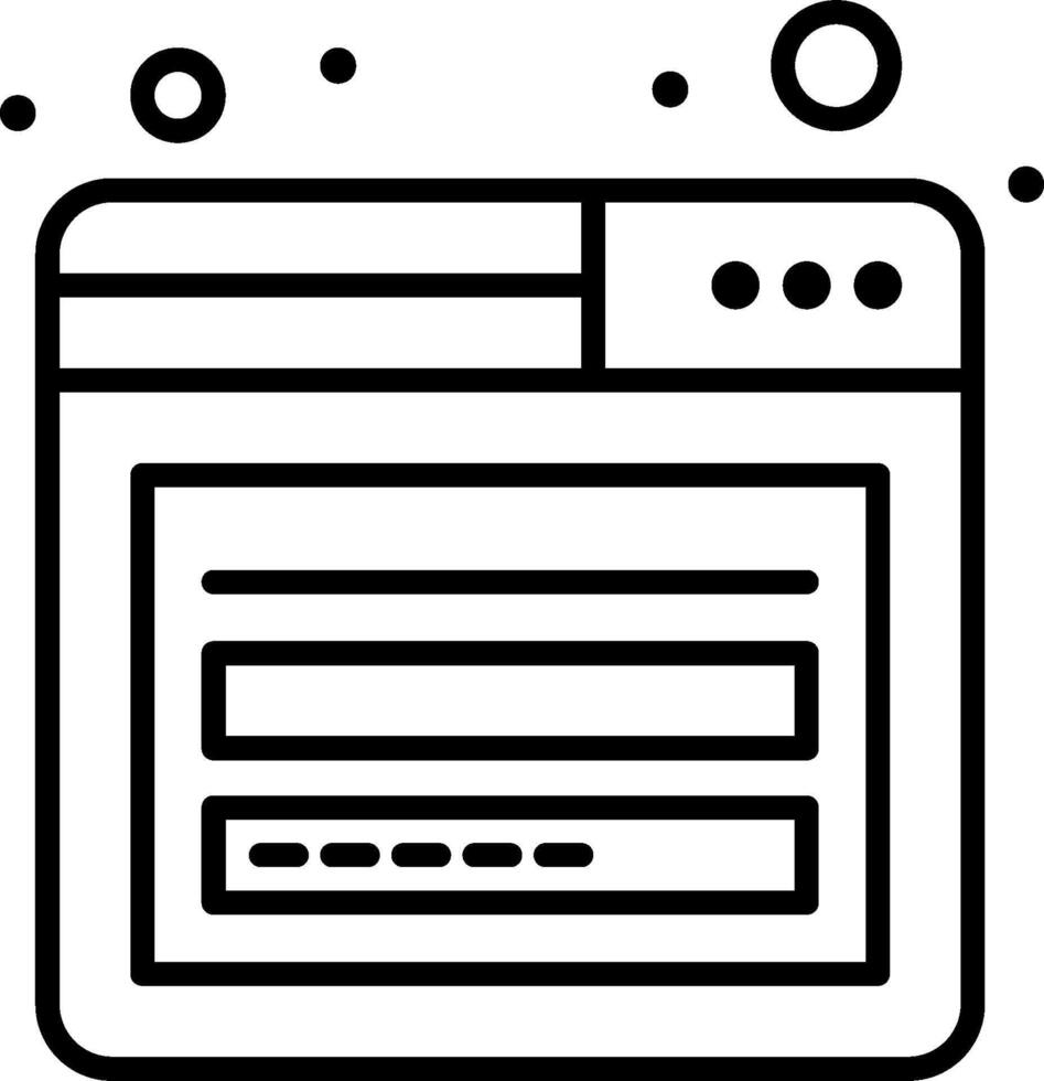 A black and white icon of a web page vector