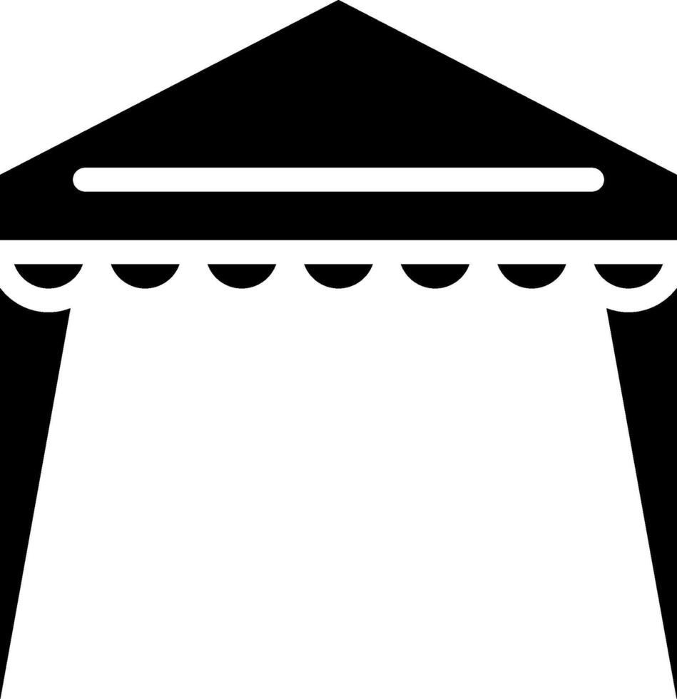 A black and white tent icon vector