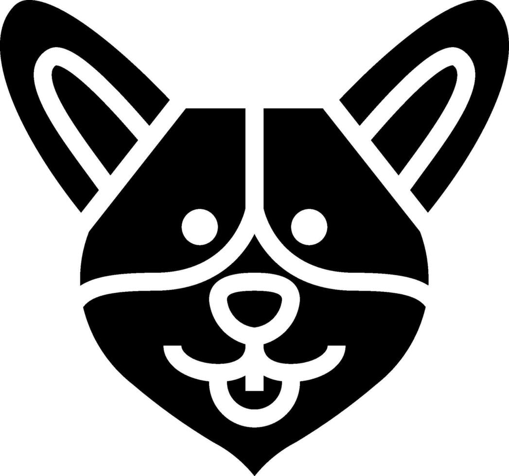 A black and white logo of a dog's face vector