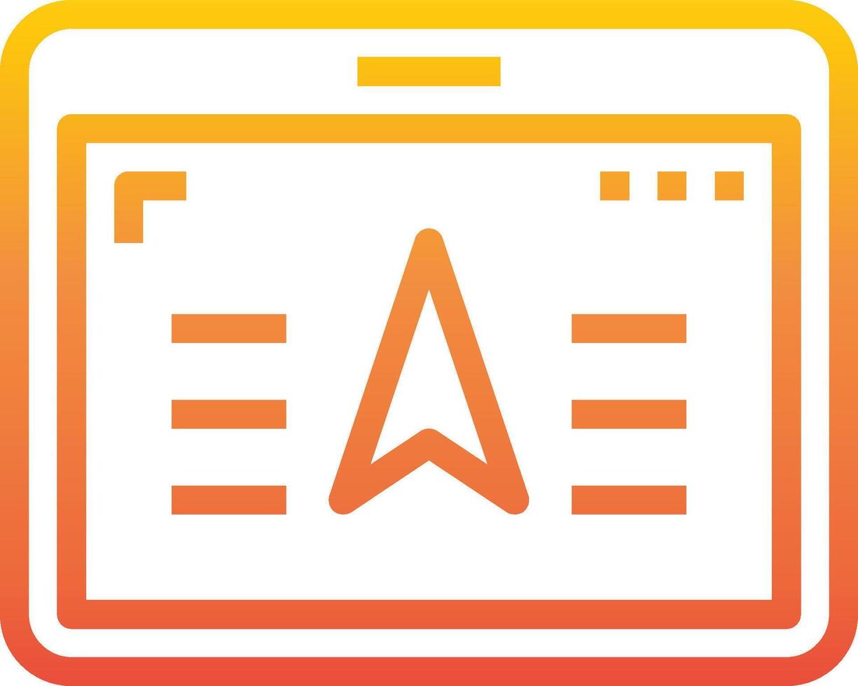 A tablet with a map icon on it vector