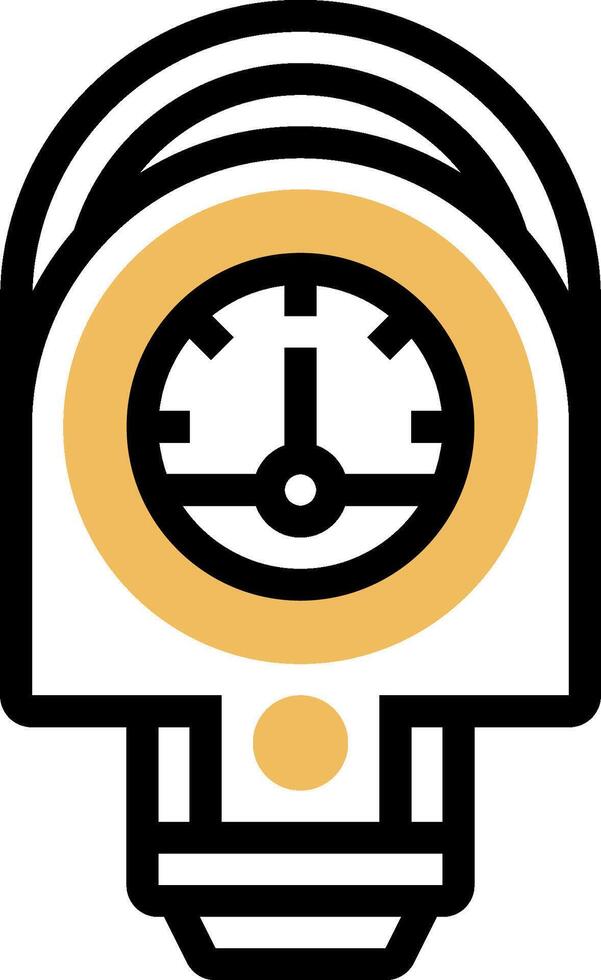 A clock in the shape of a head vector