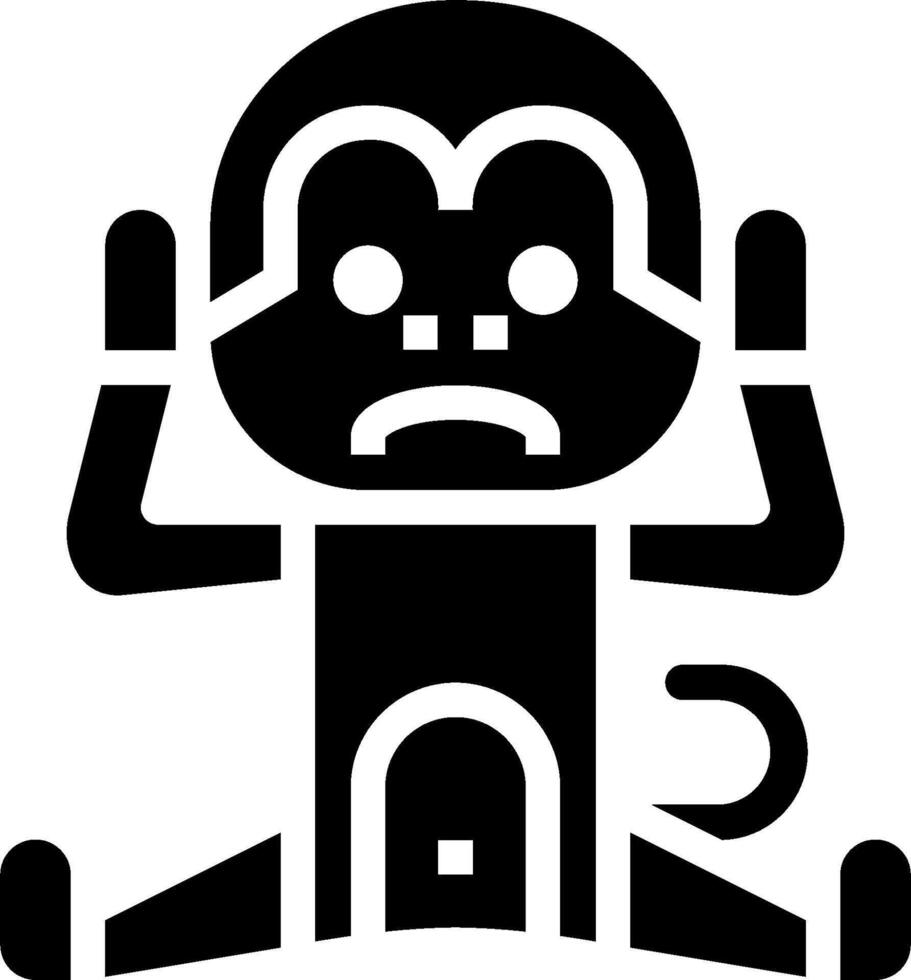 A black and white monkey with a sad face vector