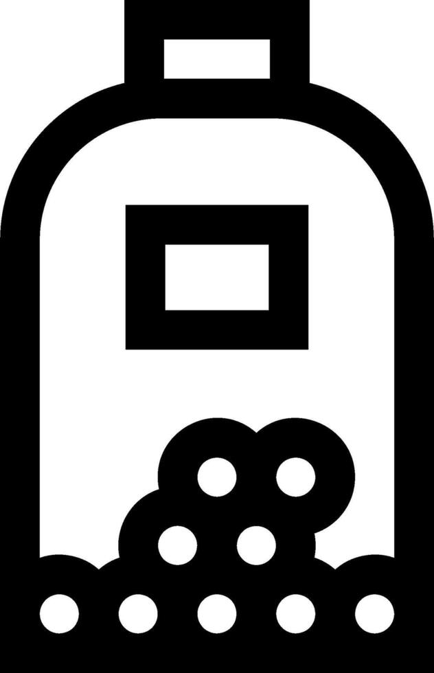 A black and white icon of a bottle with a lid vector