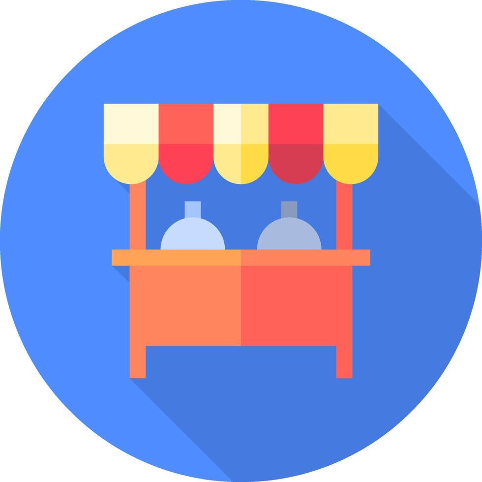A flat icon of a market stall vector