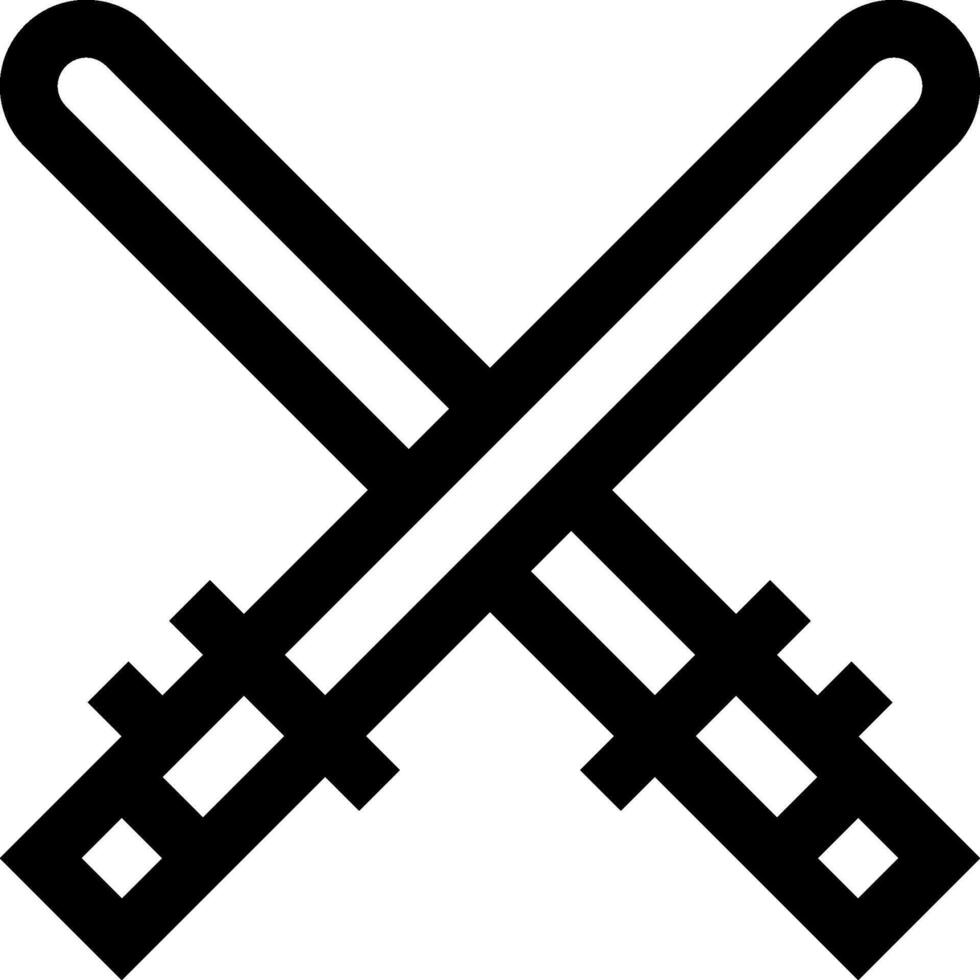 Two crossed swords with a white background vector