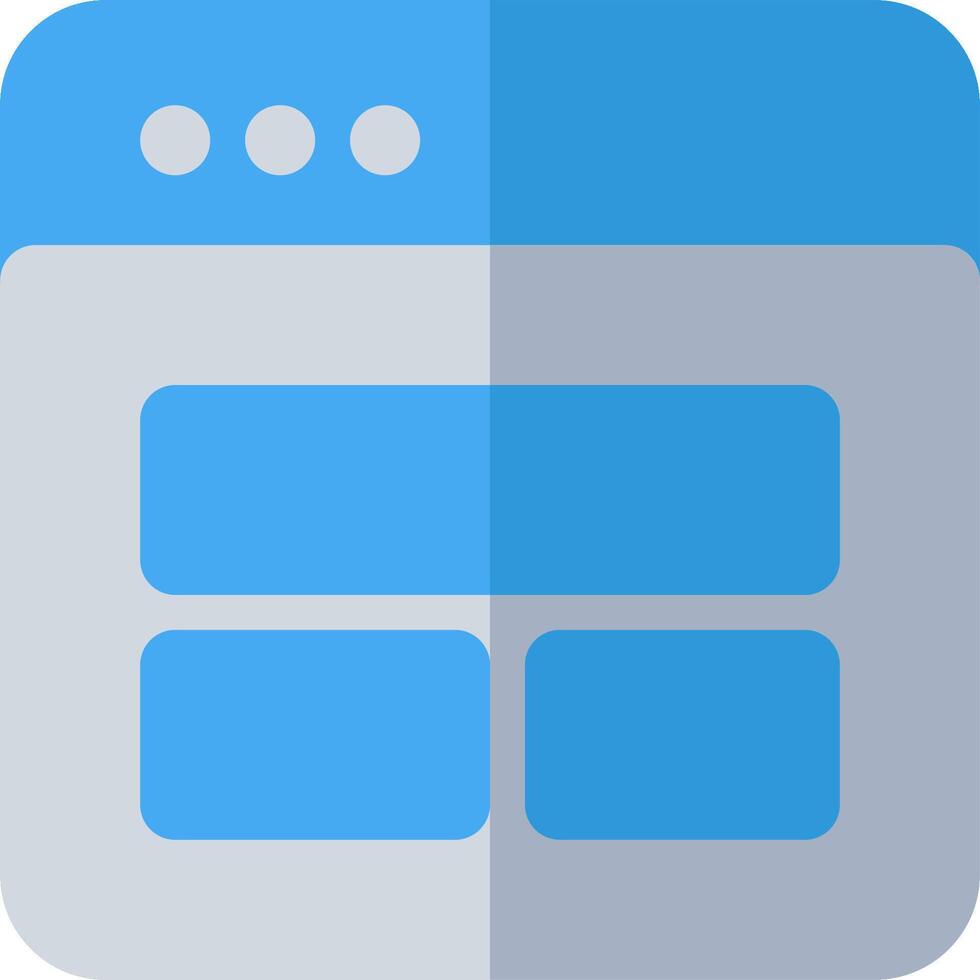 A blue and white icon with a square window vector