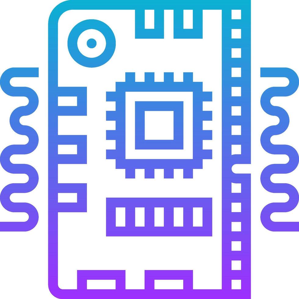 A circuit board with a blue and purple color vector