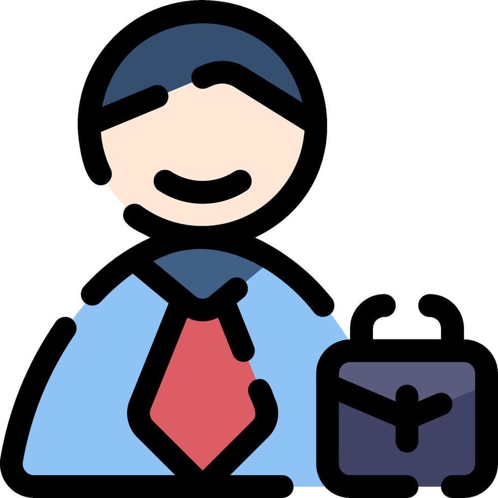 Businessman with briefcase icon vector
