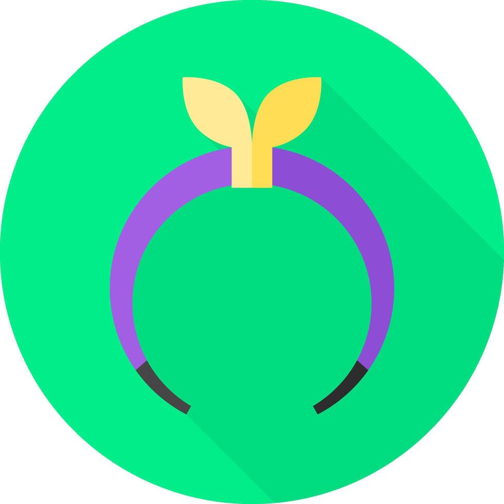A flat icon of a purple headband with yellow leaves vector