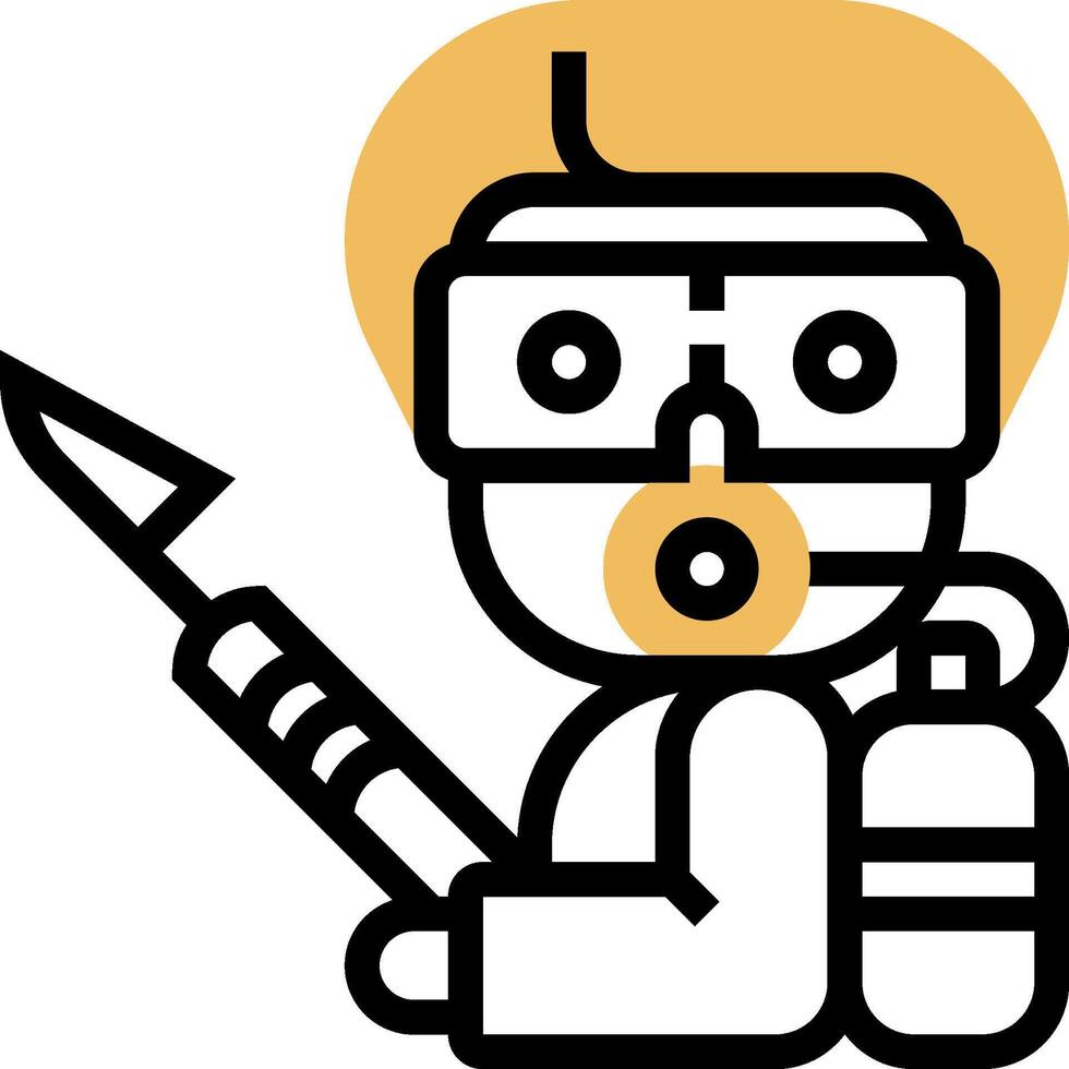 A cartoon man with a knife and a mask vector