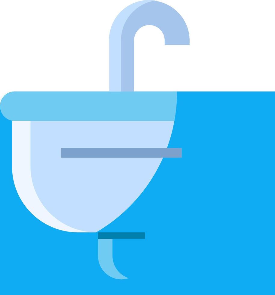 A blue toilet with a handle and a lid vector
