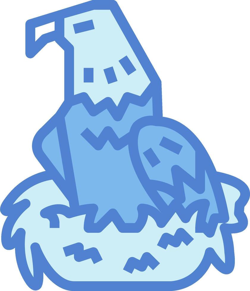 A blue bird sitting on top of a nest vector