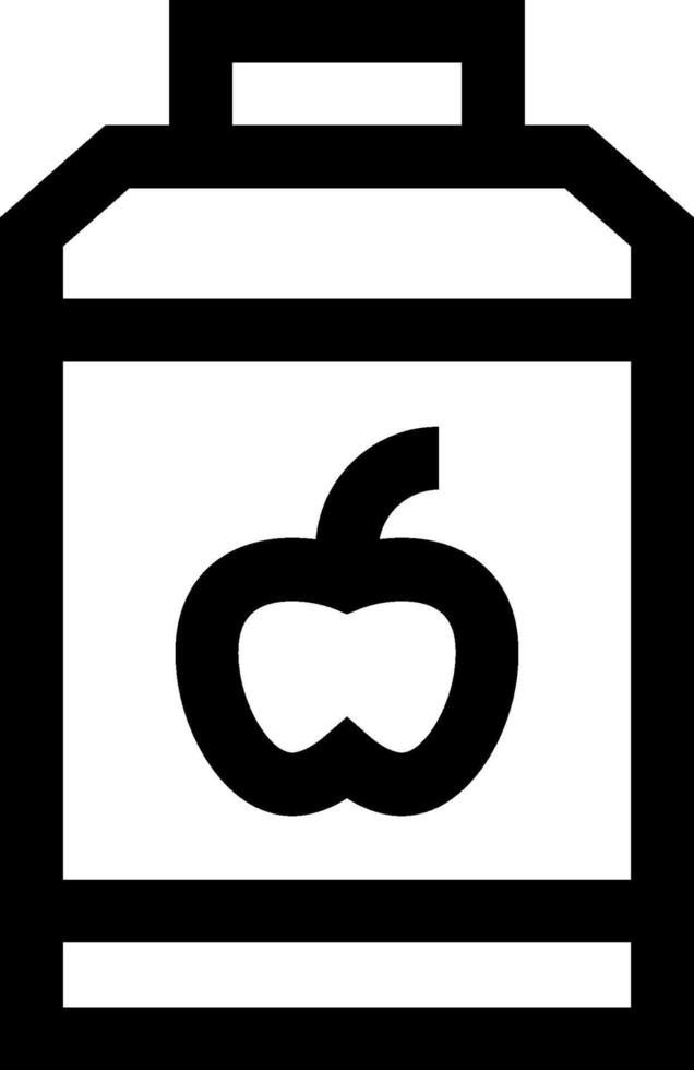A black and white image of a container with an apple inside vector