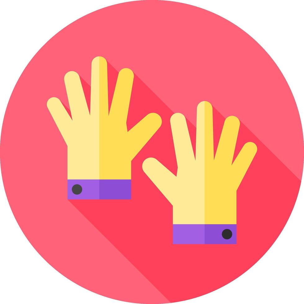 Rubber gloves icon with long shadow vector