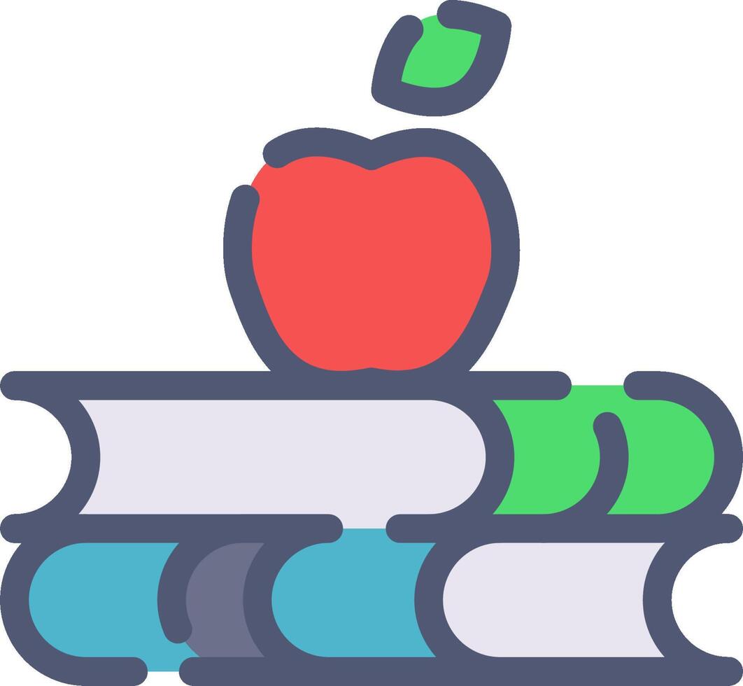 An apple on top of books vector