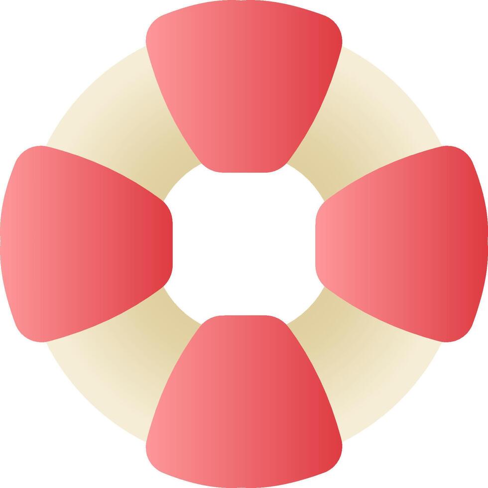 A red and white life preserver with four circles vector