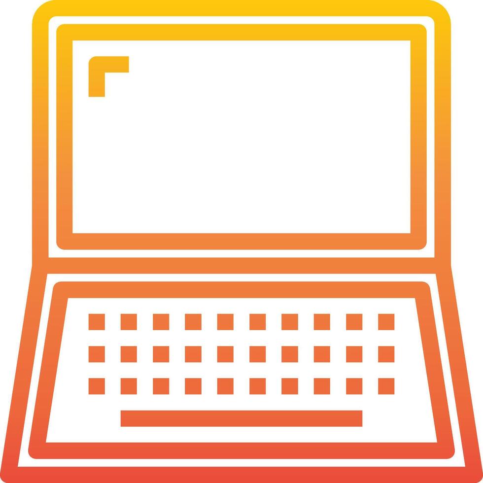 A laptop computer with a keyboard and a screen vector