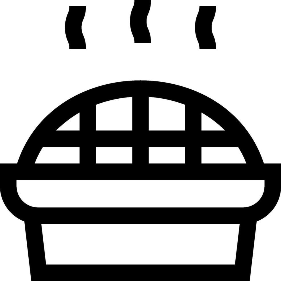 A black and white image of a pie in a basket vector