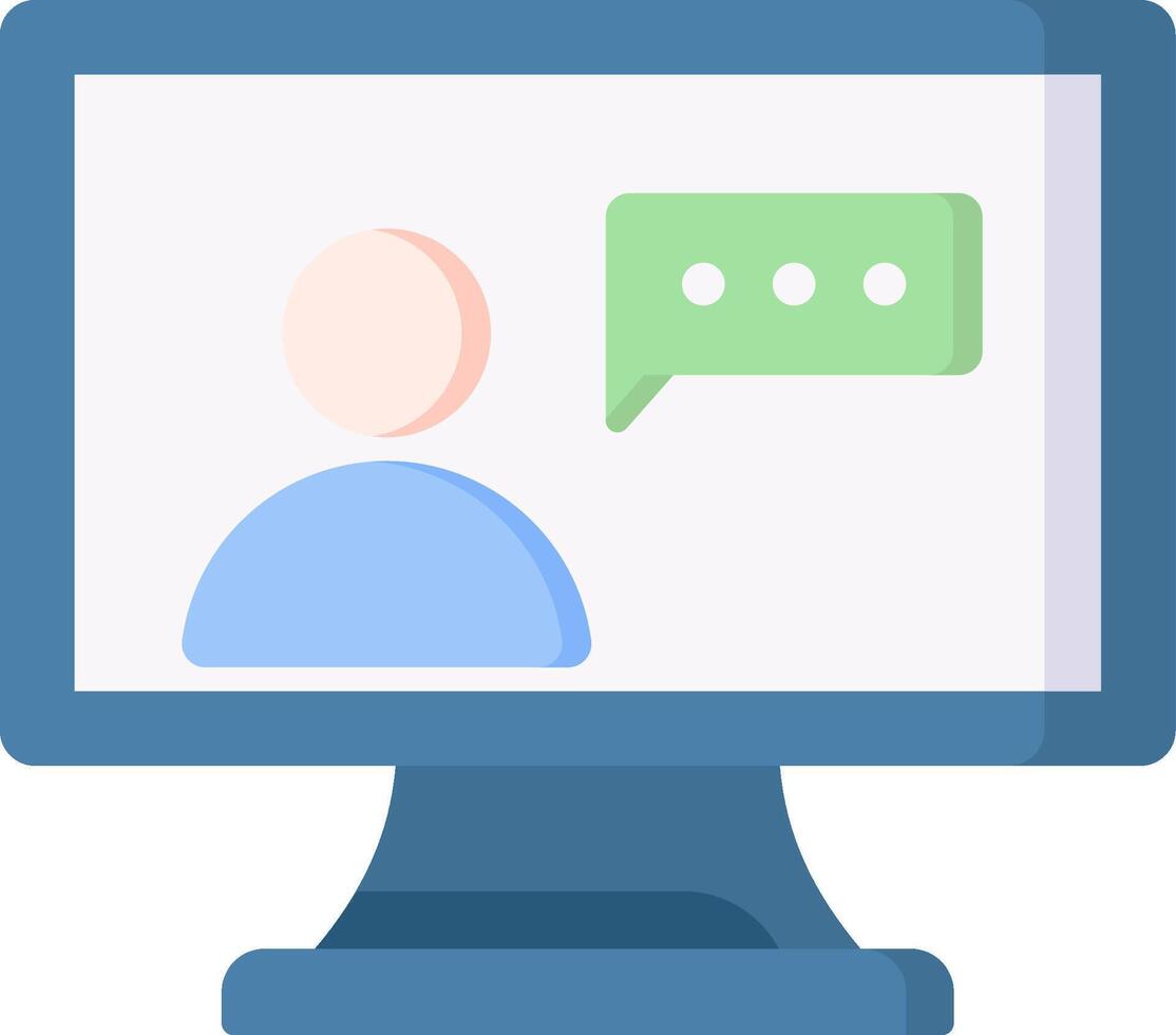 conferencing with a chat bubble vector