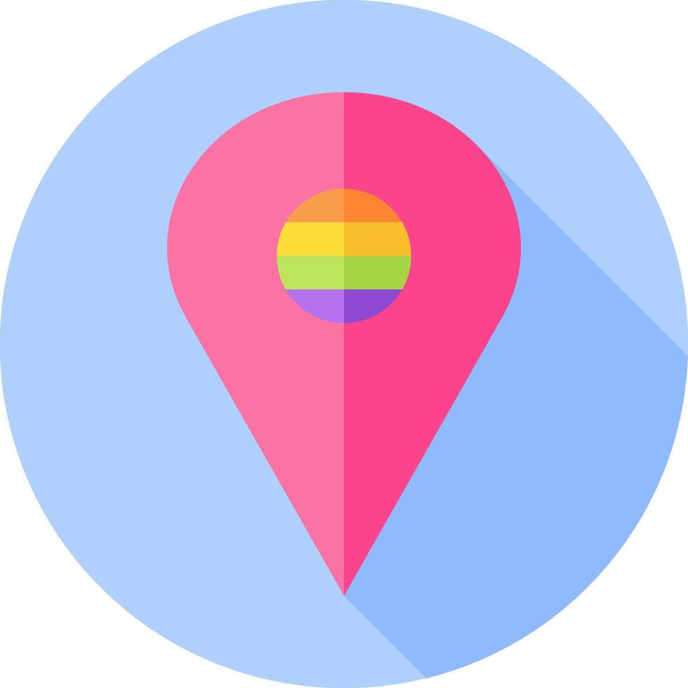 Map pin with rainbow flag vector