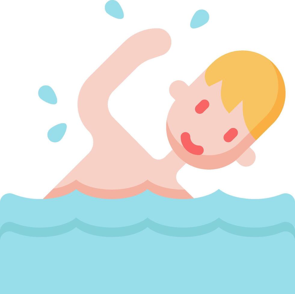 A cartoon boy swimming in the water vector
