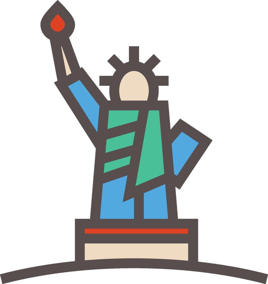 The statue of liberty is holding a red heart vector