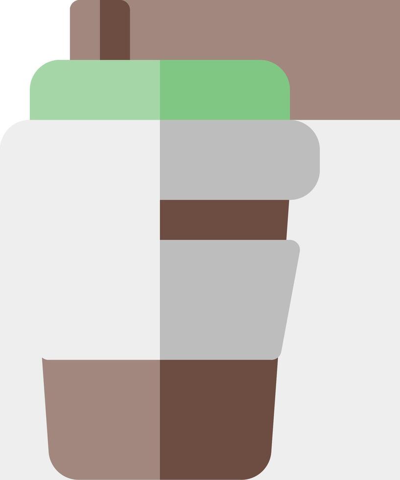 A cup of coffee with a green lid vector