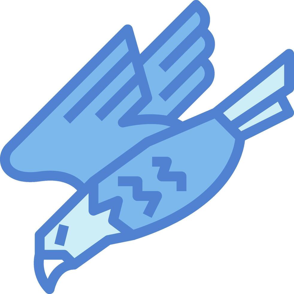 A blue bird flying in the air vector