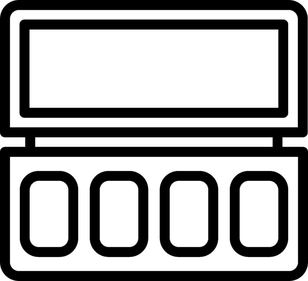A black and white icon of a makeup case vector