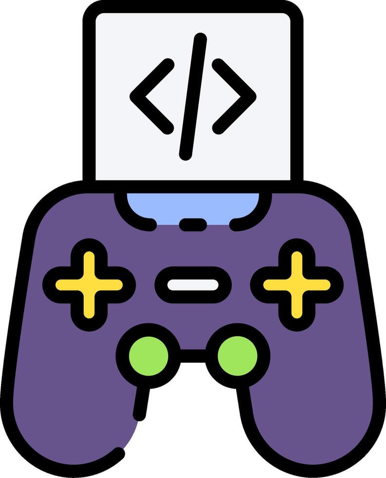 A purple controller with a computer on it vector