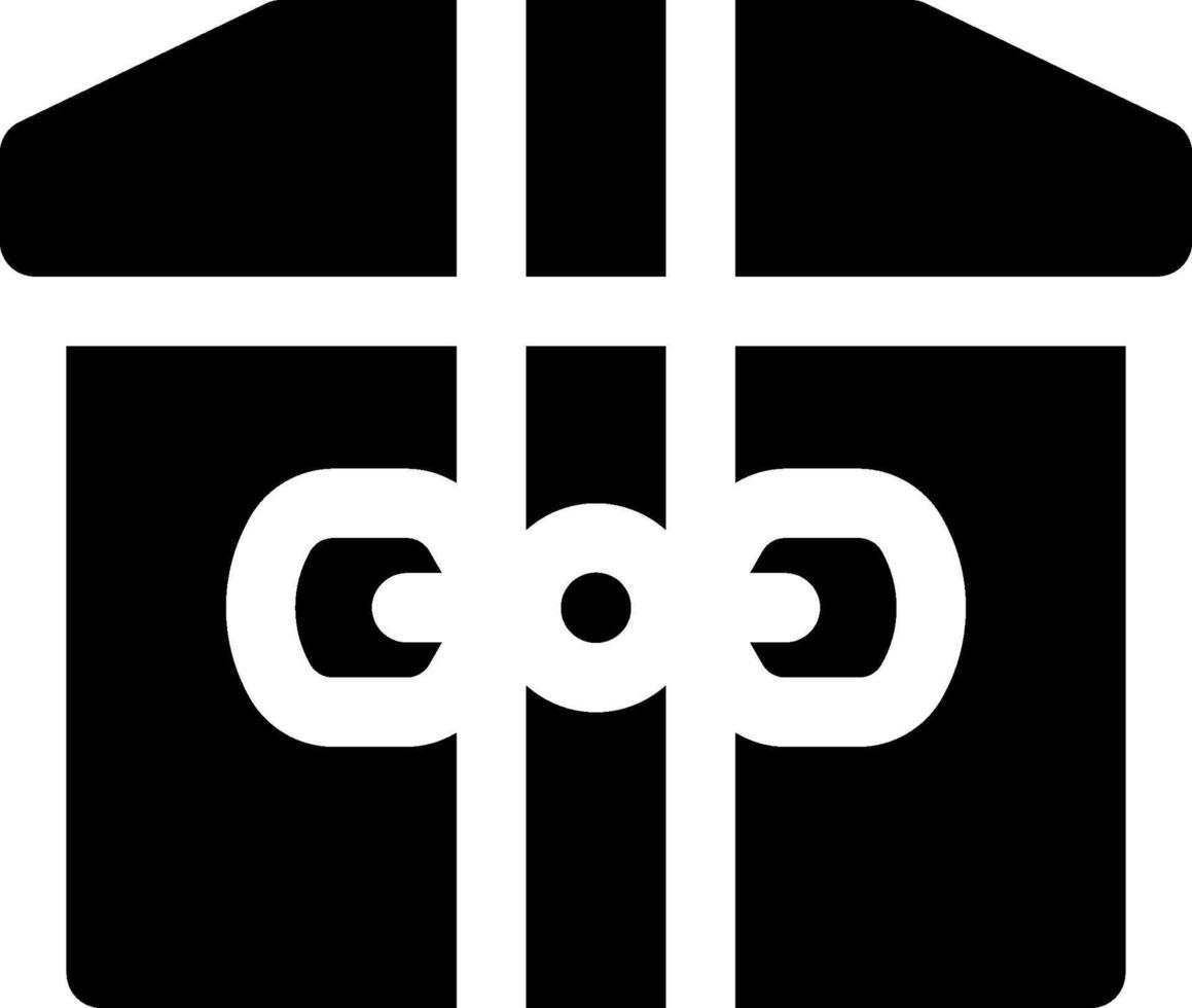 A black and white gift box icon vector