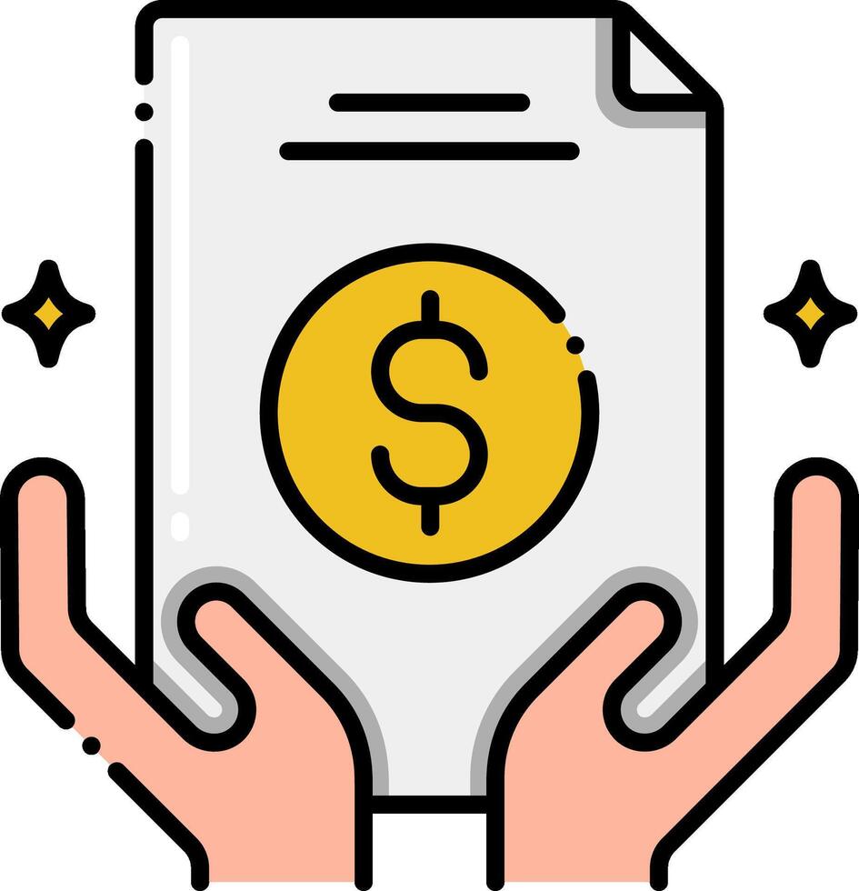 Hand holding a document with a dollar sign on it vector