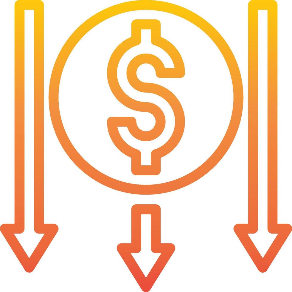 A dollar sign with arrows pointing up vector