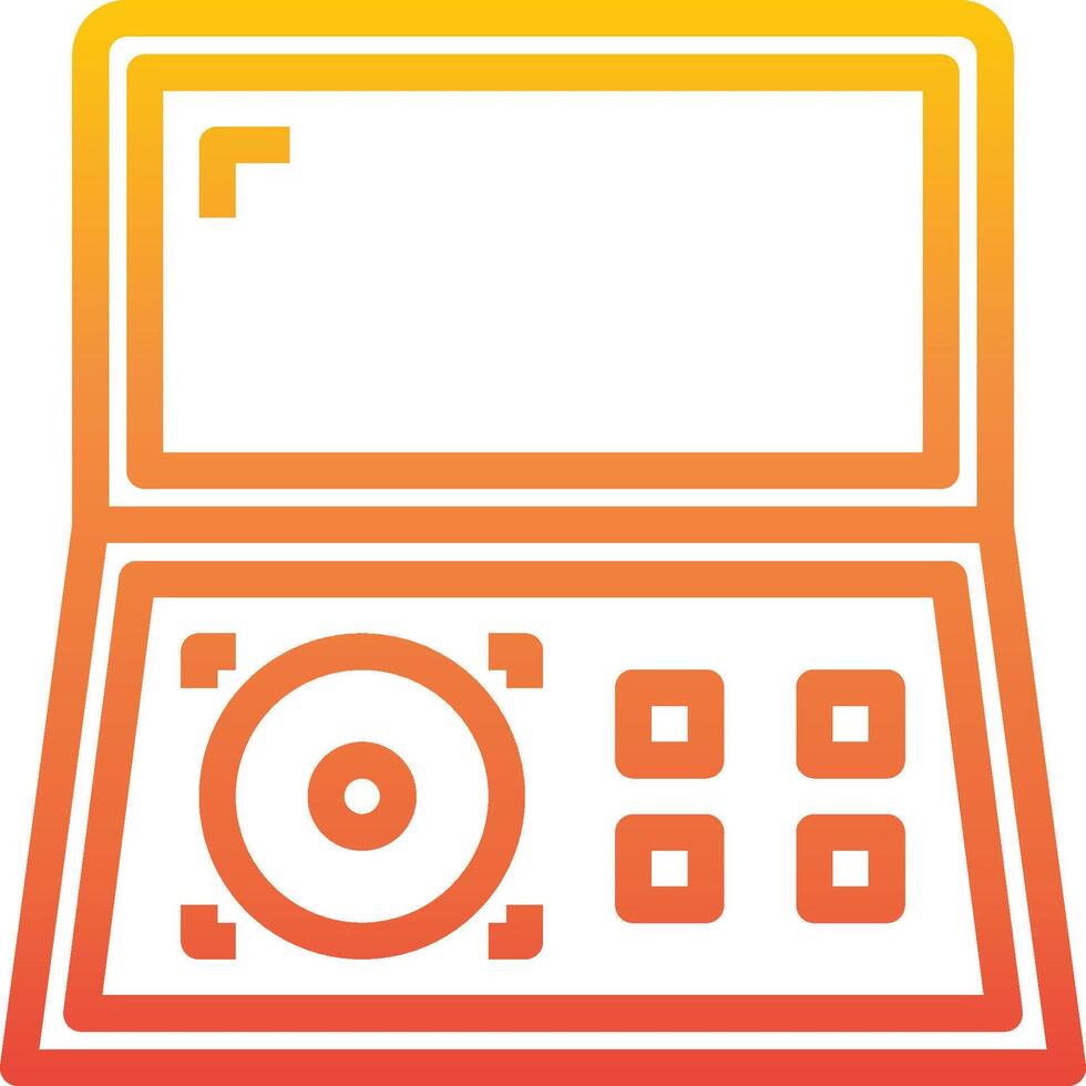 A laptop with a cd player icon on it vector