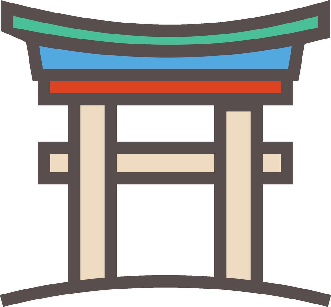 Japanese tori gate icon illustration vector