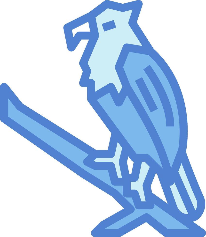 A blue bird perched on a branch vector