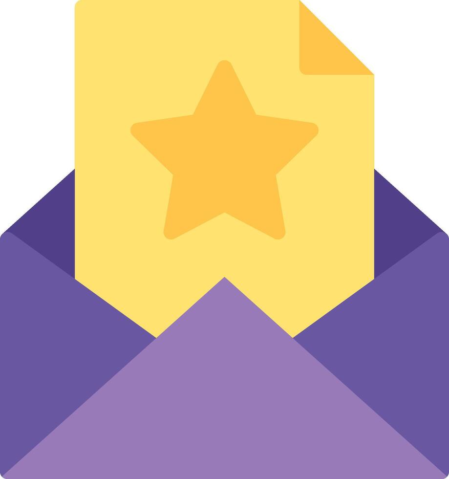 Email envelope with star icon vector