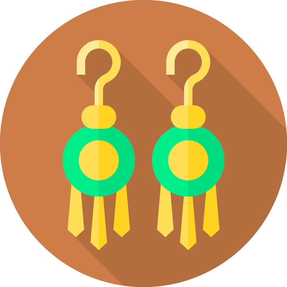 A pair of earrings with long shadow vector