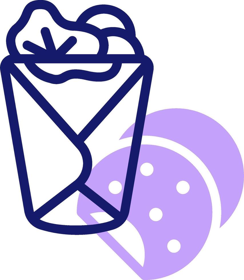 A cup of ice cream with a slice of bread vector