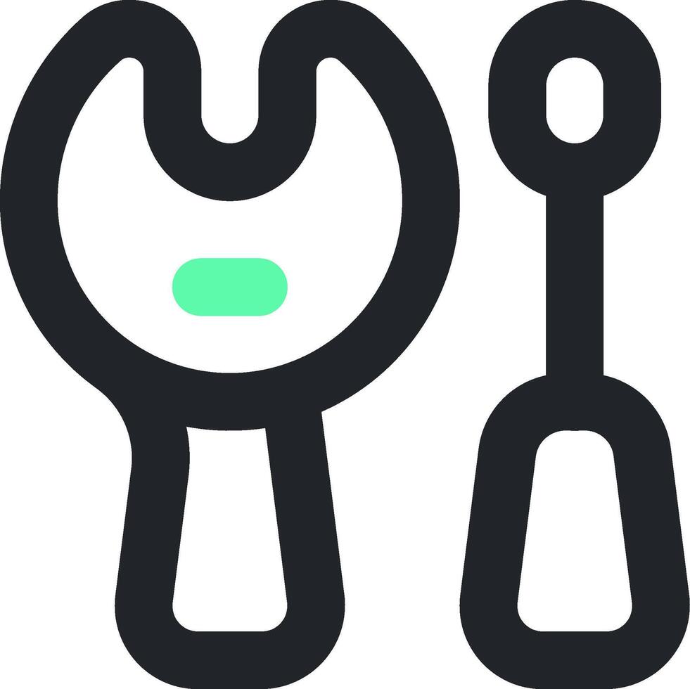 A wrench and a screwdriver icon vector