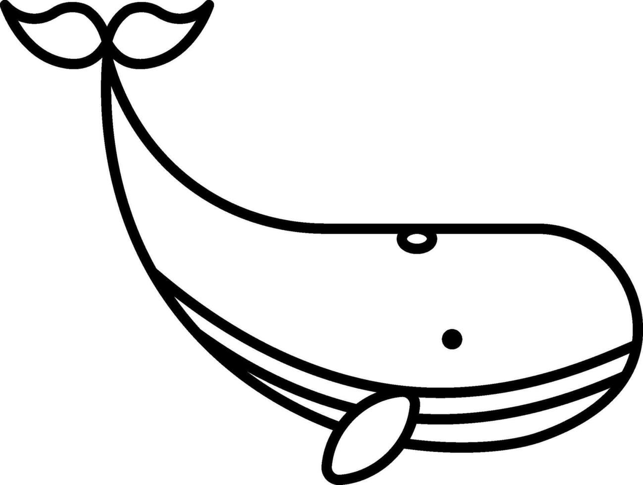 A whale is drawn in black and white on a white background vector