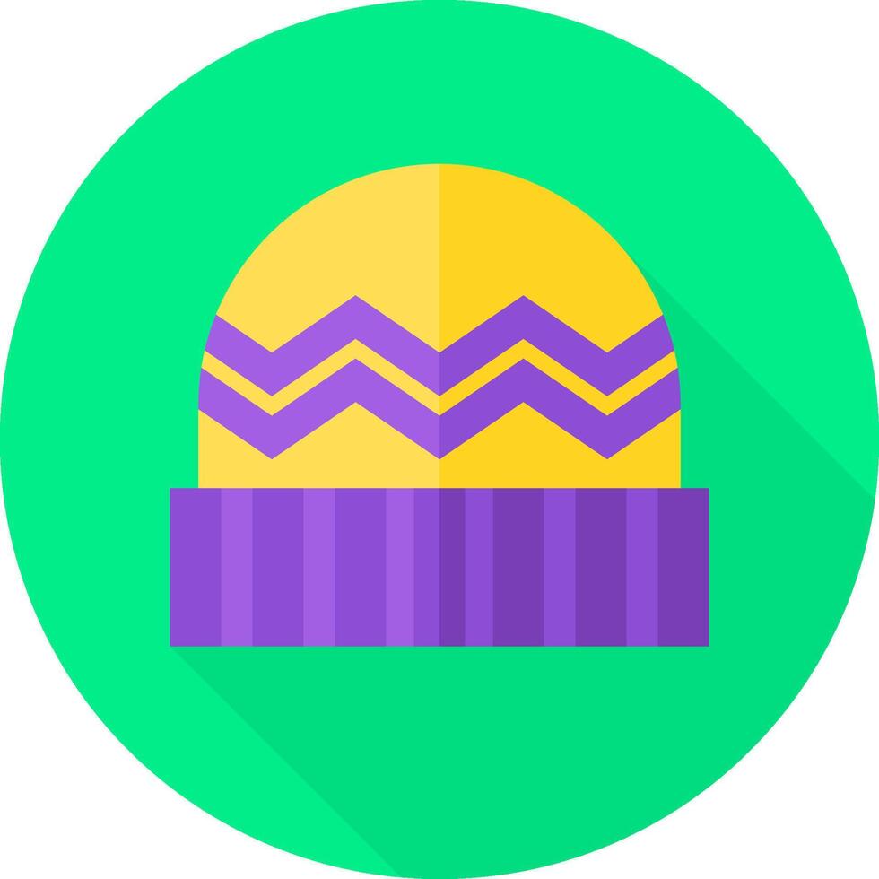 A flat icon of a hat with a chevron pattern vector