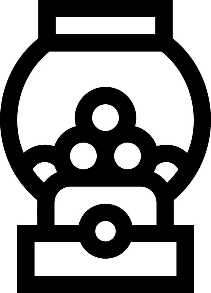 A black and white image of a gumball machine vector