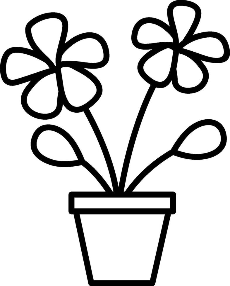 Flower pot coloring page vector