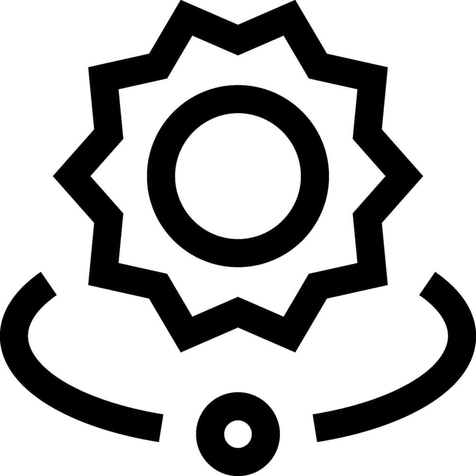 A black and white logo of a gear vector